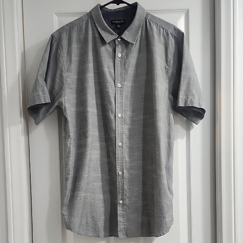 London Fog Gray Casual Button Down Shirt